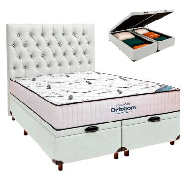 Imagem de Box Bau Blindado + Colchão Queen High Foam Ortobom + Cabeceira