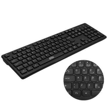 Imagem de Kit Teclado e Mouse Sem Fio Aitek AKTW111 Preto  Conforto, Precisão e 