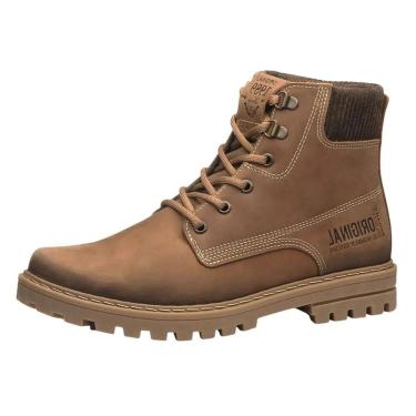 Imagem de Coturno Masculino Couro Confortavel Resistente Leve Pegada