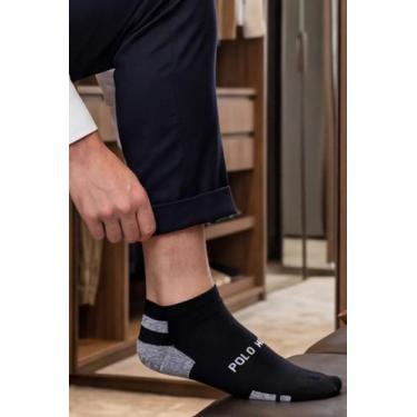Imagem de Kit 3 Pares de Meias Masculina Atoalhadas Cano Curto Polo Wear Preto, 