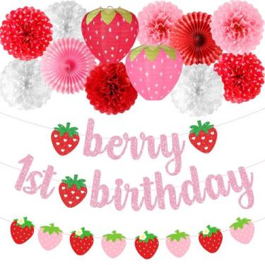 Imagem de Decorações de aniversário Kriyokiaa Berry First Birthday Girl