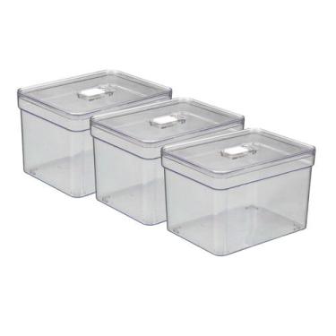 Imagem de Kit 3 Organizador Armário Geladeira 3,8L Multiuso Sem Cheiro - PLASTUT