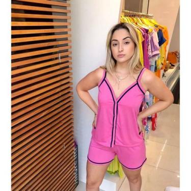 Imagem de Pijama Alcinha Aberto Com Botões Verão Baby Doll Amamentação De Calor 