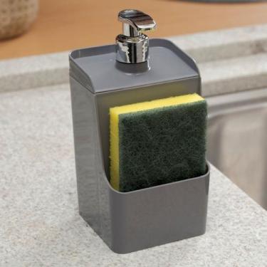 Imagem de Dispenser de Detergente Porta Bucha Organizador de Pia Cinza - Uz