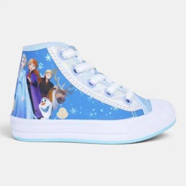 Imagem de Tênis Disney Frozen Infantil Cano Alto Azul Bebê, Azul bebe, 26