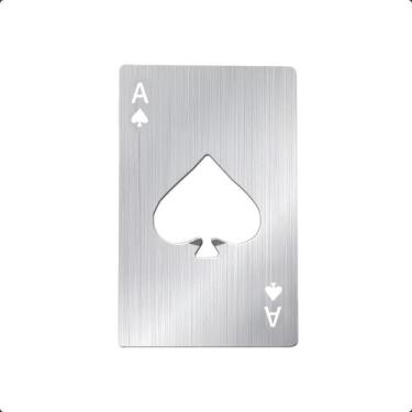 Imagem de Abridor De Garrafa Formato Carta De Baralho Espada Poker Aço Inox - Pe
