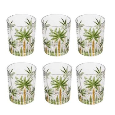 Imagem de Jogo 6 Copos De Whisky água Baixo Cristal Coqueiro Palm Tree Wolff 340