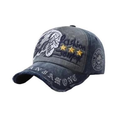 Imagem de Boné de Beisebol Retrô Masculino - Estilo Desgastado para Primavera/Ou