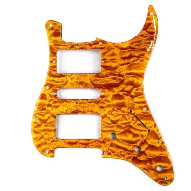 Imagem de Escudo para Guitarra Am Strat HSH 11 Furos 2,3mm Amarelo Texturizado Spirit 120-YQ