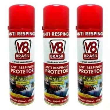 Imagem de Kit - 3 Anti Respingo em Spray S/ Silicone 200ml - V8 BRASIL