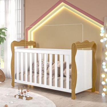 Imagem de Berço Minicama 3 em 1 100% MDF Alice Espresso Móveis Branco/Amêndoa