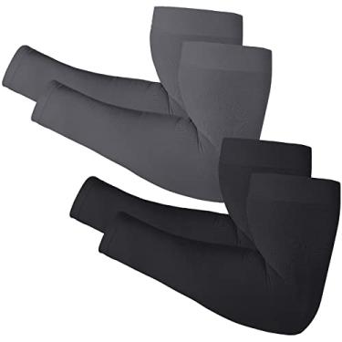 Imagem de Mangas de braço Newbyinn para homens mulheres plus size XL XXL, compressão, proteção solar, 2 pares