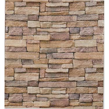 Imagem de WSWJDW Papel de parede 3D autoadesivo à prova d'água Fundo de TV Papel de parede da sala de estar Papel de parede de tijolo da decoração do quarto, ZY008,70cmx77cm