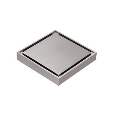 Imagem de Cobre lat?o quadrado banheiro chuveiro piso ralo ladrilho filtro de ¨¢gua invis¨ªvel preto ouro cromo n¨ªquel escovado, cinza