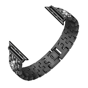 Imagem de Pulseira Aço Elos Strass Wendy, Compatível com Apple Watch (38/40/41, Preto)