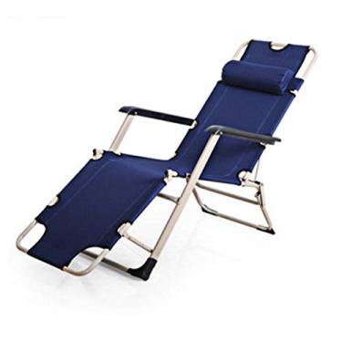 Imagem de HIOD Cadeira dobrável Reclinável Portátil Respirável Cama Cadeira de Jardim Cadeira de Jardim Cadeira de Praia Espreguiçadeira, Azul