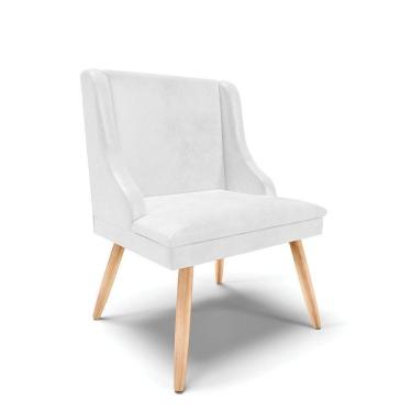 Imagem de Cadeira Corano Branco Pés Palito Natural