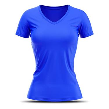 Imagem de Camiseta UV Protection Feminina Manga Curta Adstore Azul Royal UV50+ Dry Fit Secagem Rápida (M)