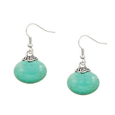 Imagem de Falari Natural Stone Oval Shaped Earring Turquoise