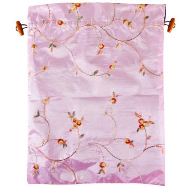Imagem de Wrapables Linda bolsa de viagem de seda bordada para lingerie e sapatos - rosa