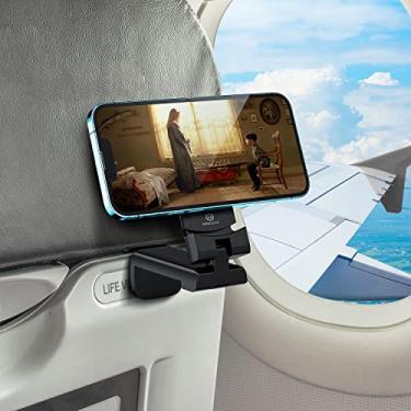 Imagem de WixGear Novo suporte magnético universal de avião em voo, suporte de telefone para tablet com rotação multidirecional dupla de 360 graus, acessório essencial para viagem de tamanho de bolso para voar