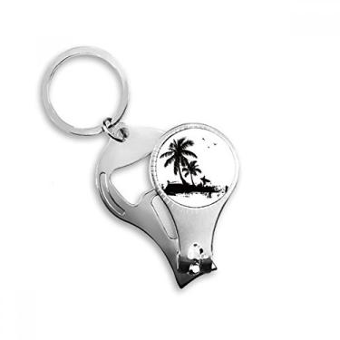 Imagem de Coco praia ilustração padrão alicate anel chaveiro abridor de garrafa cortador