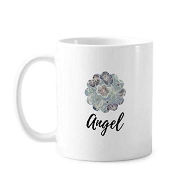 Imagem de Caneca de cerâmica para desenho de planta com flores e cerâmica para café e porcelana