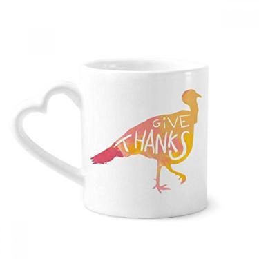 Imagem de Caneca em aquarela de peru dia de Ação de Graças caneca de café cerâmica copo de coração de vidro