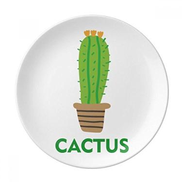 Imagem de Prato decorativo de porcelana para suculentas de cacto verde