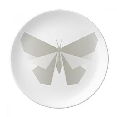 Imagem de Prato de porcelana abstrata com estampa de origami de borboleta branca decorativa Salver louças de jantar