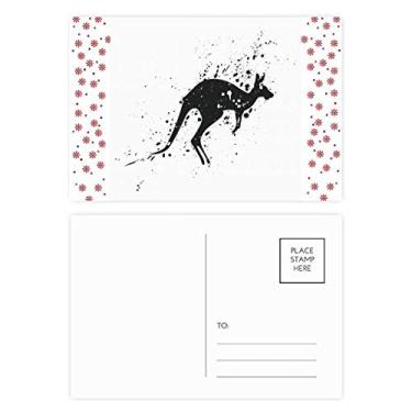 Imagem de Canguru mexicano, simples, preto, branco, Natal, Natal, celebração, cartão postal, bênção, cartão postal