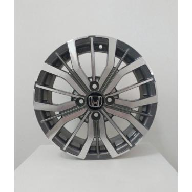 Imagem de 4 Rodas Honda City brw 1350 Aro 15 4x100 Grafite Diamantada