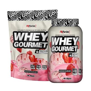 Imagem de Kit Pote + Refil Whey Protein Gourmet - FN Forbis Nutrition (Milkshake de Morango)
