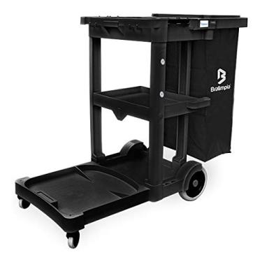 Imagem de Carro Funcional De Limpeza América Preto - Bralimpia Limpeza