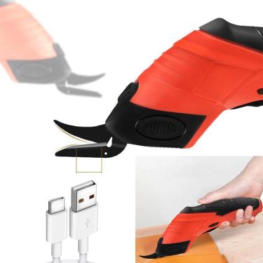 Imagem de Tesoura Eletrica Portatil Sem Fio Corta Papel Tecido Pano Diy Costura Artesanato