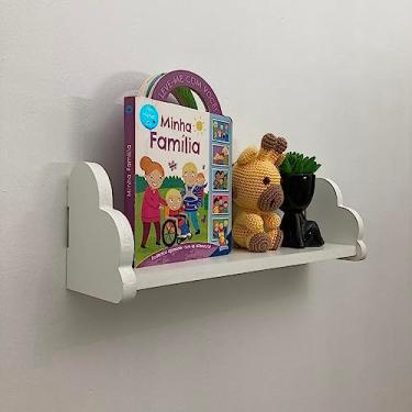 Imagem de Prateleira nuvem colorida decoração quarto infantil 45cm Cor:Branco
