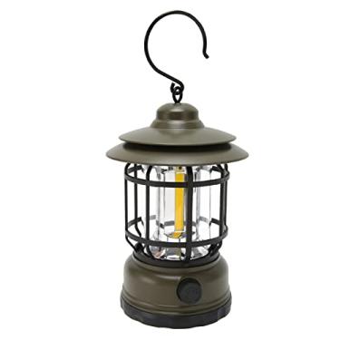 Imagem de Lanterna de Acampamento Retro, Decorativa Ipx4 Impermeável 2400mah Luz Suave Portátil Ao Ar Livre Lâmpada da Barraca da Espiga para Caminhadas para o Terraço (Verde)