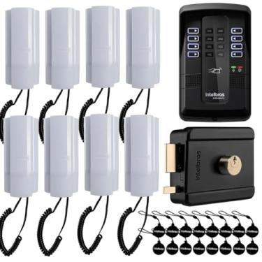 Imagem de Porteiro Eletrônico Coletivo 8 Pontos Intelbras Collective 8i Ramais + 16 Chaveiros XID + 8 Interfones TDMI 300 + Fechadura Elétrica FX 500 Intelbras