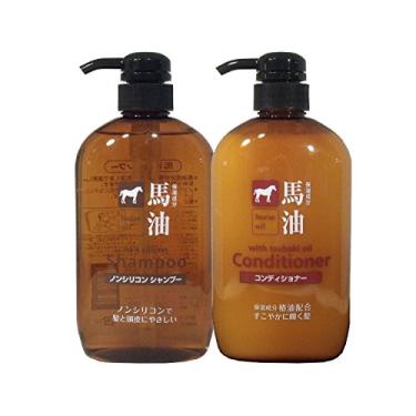 Imagem de Shampoo e condicionador Kumano Fat Horse oil cada conjunto de 600 ml AF27