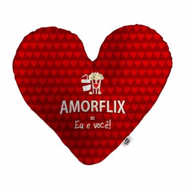 Imagem de Almofada Coração Pelúcia Amorflix Namorados Tamanho:P