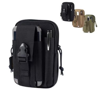 Imagem de Bolsa Porta Objeto Pochetes Masculina Táticas Militares Camping Celular Carteira Multiuso Resistente a Água (Preto)