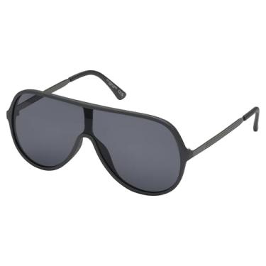 Imagem de U.S. POLO ASSN. Óculos de sol masculino PA3102 Modern Pilot Shield polarizado aviador com proteção UV400, óculos de sol esportivos para homens, Cinza fosco, One Size