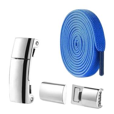 Imagem de Lock Shoelaces Without Ties Flat Elastic Laces Sneakers Boots No Tie Shoelace Rubber Bands For Shoes Accessories(Royal blue)