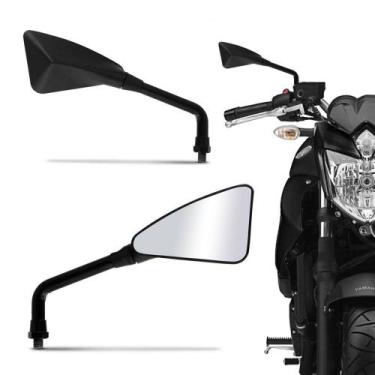 Imagem de Retrovisor Moto Esportivo AROW Rosca Universal Yamaha Preto Em Aço Par