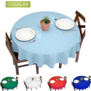 Imagem de Kit 10 Toalhas de Mesa Redonda 4 Lugares Lisa - Cozzilar, Azul Bebê