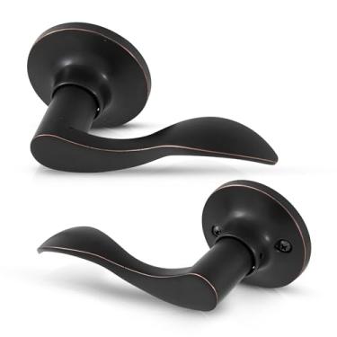 Imagem de Honeywell Cofres e fechaduras de porta - Maçaneta ondulada com interior sem travamento - Maçaneta de porta frontal de passagem é ideal para armários e corredores - 17,5 cm C x 7 cm L polegadas -