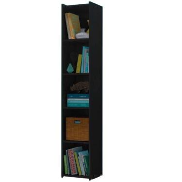 Imagem de Livreiro Multiuso 4 Prateleiras Preto Malasia Casa Mobilia - Casa Mobi