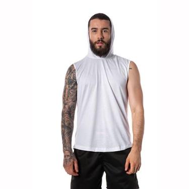 Imagem de Regata Com Capuz Masculina Branca Cavada - CHIELLA, Branco, GG