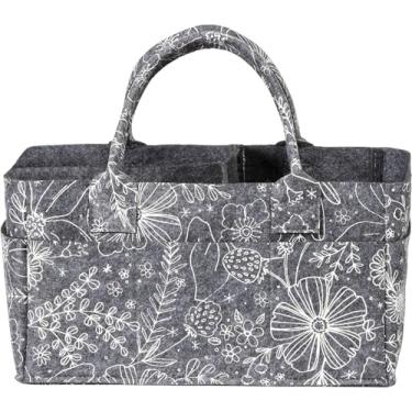 Imagem de Sammy & Lou Organizador de fraldas – Bolsa dobrável com alças – Organizador para fraldas, lenços umedecidos e artigos para troca de bebê – Caixa organizadora de feltro para carro, mesa, berçário