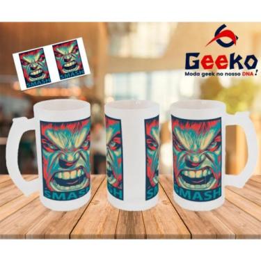 Imagem de Caneca de Chopp Hulk Chopp Geeko Oficial, Jateada, 500ml